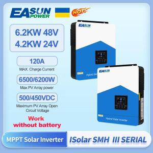 EASUN POWER 하이브리드 태양광 인버터, 순수 사인파 MPPT, 태양열 충전기, 가정용 인버터, 6.2KW, 4.2KW,