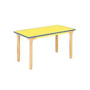 혜명생필품몰 H77-2 안전노랑열린책상-사각 (원목다리-530mm) 가정어린이집인테리어 초등책상 어린이집가구