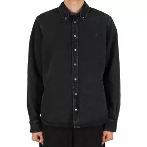 아미 26SS 공용 하트로고 데님 셔츠 유즈드블랙 USH785 DE0125 031