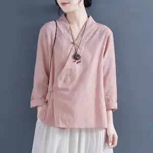 개량한복저고리 여성 린넨 긴팔 법복 코튼 퓨전 저고리