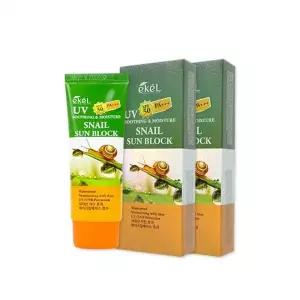 ( )1+1이켈 수딩앤모이스쳐 스네일 선블럭70ml 선크림 자외선차단제 선블록 썬밤 SPF50+ PA+++