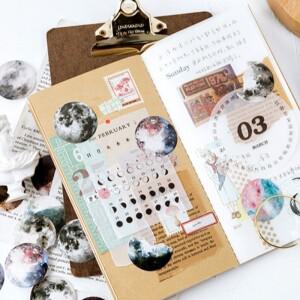 팩당 46개 로맨틱 문 스티커 스크랩북 장식 학생 문구류 액세서리 다이어리 DIY 재료