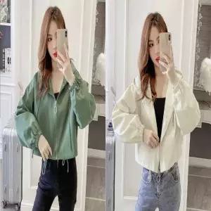 여자 크롭 후드 야상 자켓 숏 아우터 벌룬핏 점퍼 (WBABEAF)