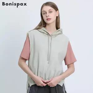 [보니스팍스(Bonispax)] 후드 배색 밴딩 베스트 (택가격: 109000원)