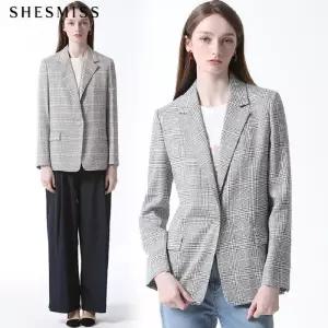 [쉬즈미스][쉬즈미스(SHESMISS)] 프리미엄소재 체크 패턴 린넨 재킷 (택가격 398000원