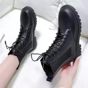 [룽스_65]레이스업 데일리 여성 워커 부츠 캐주얼화