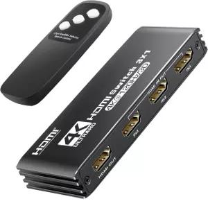 NEWCARE 3 포트 HDMI 2.1 스위치 박스 4K@120Hz 스플리터 in 1 원격 자동 전환 기능 셀렉터 지원 VRR ALLM