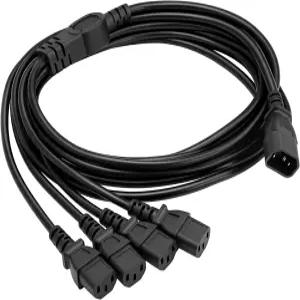 IEC 320 C14 남성용 ~ 4xC13 여성용 Y-분할 전원 케이블 - PDU UPS 서버 모니터 스캐너 및 가전제품 1.8m