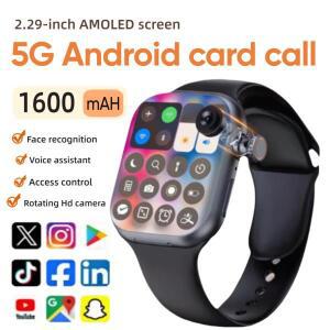 5G 스마트워치 글로벌 버전 2.29인치 AMOLED 디스플레이, 180도 회전 카메라 탑재, SIM 카드, WiFi, GPS,