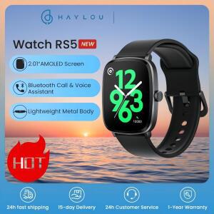HAYLOU 시계 RS5 스마트워치 2.01'' AMOLED HD 디스플레이 건강 모니터링 블루투스 통화 AI 음성 비서 스포