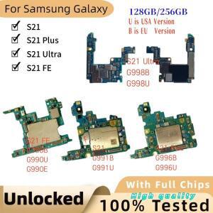 삼성 갤럭시 5G S21 G991 S21FE G990 S21 Ultra G998U G998B S21 Plus G996B/U 클린 Google 로직 보드용 잠