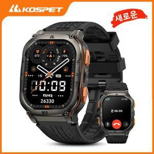 KOSPET TANK M3 울트라 GPS 스마트워치 남성용 스테인리스 스틸 5ATM 방수 블루투스 통화 24/7 건강 모니터