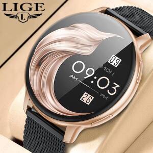 LIGE 여성용 HD 스크린 스마트 워치, 블루투스 통화, 수면 혈액 산소 모니터, 여성용 시계, 스포츠 피트니