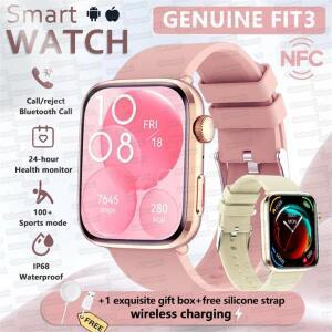 2025년 신형 정품 NFC 스마트워치 여성용 1.85인치 AMOLED 화면 혈압 심박수 여성 건강 방수 스마트워치 남