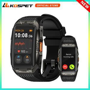 2025 KOSPET TANK X2 남성용 견고한 스마트 시계 3D 곡선 스크린 AMOLED AOD 5ATM IP69K 방수 블루투스 통