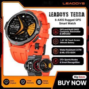 LEADOYS C31 남성용 스마트 워치 GPS 야외 스포츠 심박수 수면 모니터링 혈압 170+ 스포츠 모드 50M 방수