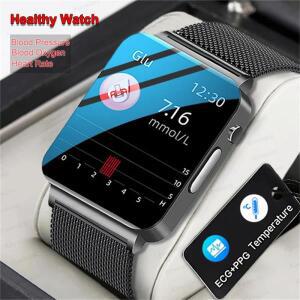 새로운 ECG 심박수 스마트워치 남성용 HD AMOLED 스크린 스포츠 시계 요산 혈압 혈중 지질 건강 스마트워치