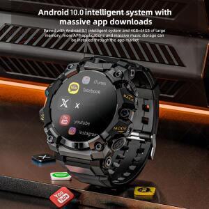 오리지널 Q668 스마트워치 4G 5G 풀 네트컴 스마트 워치 800W 듀얼 카메라 GPS WIFI NFC IP68 방수 구글 플