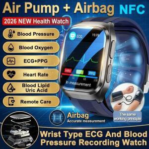 새로운 ECG+PPG 간호 등급 에어백 스마트워치 남성용 혈중 지질 혈압 음성 방송 건강 스마트 팔찌 여성용 N