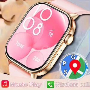 2025년 신제품 2.01'' AMOLED HD 화면 음악 스마트워치 여성용 패션 내장형 6성급 GPS 위치 방수 트래커 통