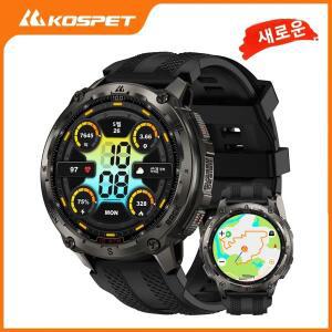 남성용 KOSPET Tank T4 스마트워치 스테인리스 스틸 6중 GPS 오프라인 지도 100M 방수 24/7 건강 모니터링