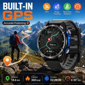 HD350 Pro 남성용 스마트워치 AMOLDE GPS 트랙 오프라인 지도 4GB 메모리 레코더 손전등 야외 스포츠 기압