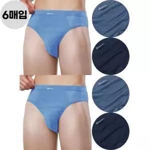 [제임스딘] 남자 삼각팬티 여름팬티 쿨 냉감 인견 시원한 브리프 6종 세트 무지_P426665757