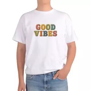 길단 반팔티 아시아핏 USA핏 좋은 느낌 GOOD VIBES 좋은 분위기