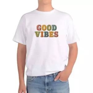 길단 반팔티 아시아핏 USA핏 좋은 느낌 GOOD VIBES 좋은 분위기