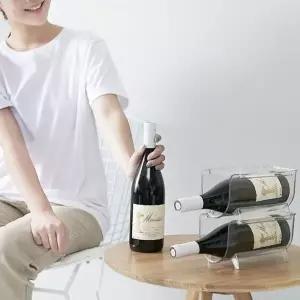 고품질 키밍 투명 와인 랙 거치대 홀더 보관함 와인병 수납함 와인거치대 (W8D4428)