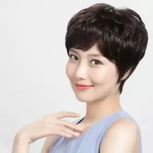 생머리가발 인모 볼륨 숏컷 통가발 여성커트가발 브라운