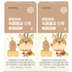 천호엔케어 어린이 녹용 6년근 홍삼 아연함유 녹용홍삼 젤리 스틱 15포, 2개