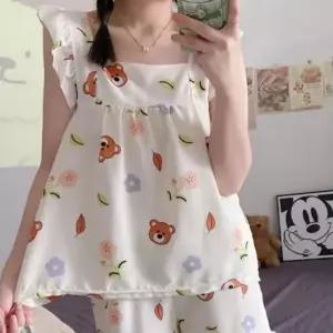 [하프클럽/]잠옷 공장 커플잠옷 파자마 잠옷 세트 여름 나시 반바지 곰돌이