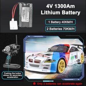 빅드리프트 자동차 1:10 4륜구동 전동 무선 조종 2.4G 고속 레이싱카 RC 성인용 장난감 40Km/h