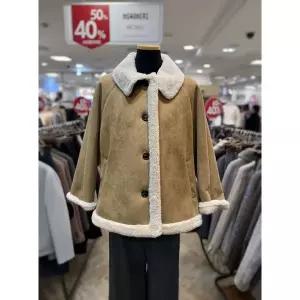BCBG 버튼카라 포우 무스탕 JK B5D9Y932