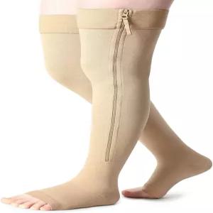 지퍼가 달린 여성용 뉴코트 압박 양말 허벅지용 하이컴프레션 스타킹 20-30mmhg 지지 남성용