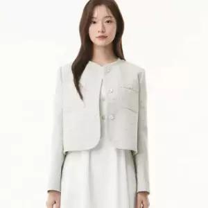 플라스틱아일랜드 여성 라운드 트위드 자켓 PR2WJ881 1100850
