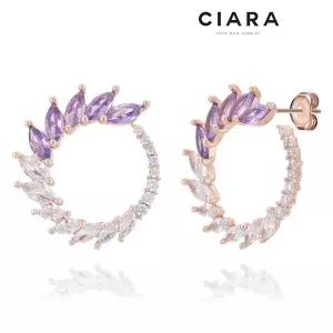 [하프클럽/]CIARA 14K Pozzuoli 도디치 리브스 풀샤이닝 귀걸이(SilverPin)