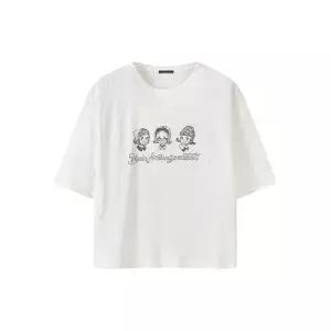 [하프클럽/르샵]쓰리걸 프린팅 데일리 7부 티셔츠 (DQ1LW010A)