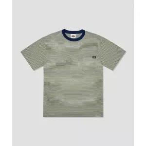 DICKIES 파인 스트라이프 포켓 티셔츠 Olive 265604