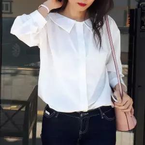 [하프클럽/]플랫카라 남방 버튼 7788 빅사이즈 화이트 데일리 롱셔츠