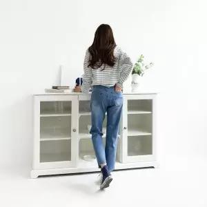 [하프클럽/]여성용 글리터 슬림핏 히든밴딩 스키니 진 팬츠