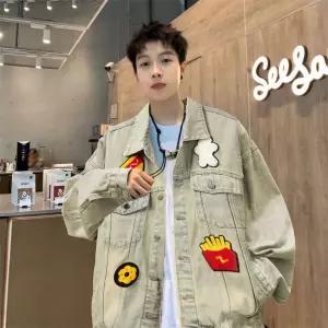 아고스또 데님 가을 캐주얼 남성청자켓 프린트 자켓 워싱 UNO3