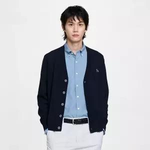 [백화점 정품] 헤지스 [26SS][2컬러 택1] 남성 로고자수 린넨혼방 가디건 HZSW6B202