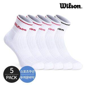 [윌슨] 여성 스포츠 쿠션 발등메쉬 라인포인트 중목양말 5P_MX[31985897]