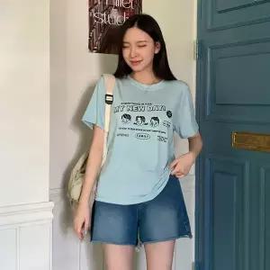 여성 레이온 스판 라운드 반팔 티셔츠 -FTS0411- 여름