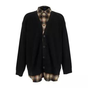 체크 셔츠 레이어드 가디건 JC5851P615 BLACK