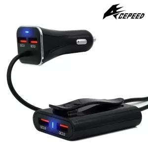 차량용 QC3.0 멀티 고속충전기 시거잭 앞뒷좌석 4구/소켓/자동차/시거잭/차량/고속/충전기/포트/급속/시거