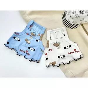 강아지 곰돌이 크롭 나시티 1P 여름 민소매 티셔츠 강아지여름옷