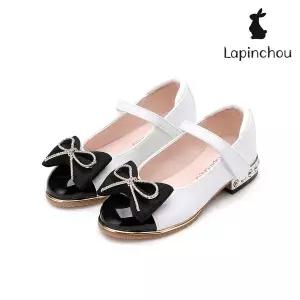 [트래드후스](강남점)[LAPINCHOU] 라팡슈 비쥬 캡토 메리제인 화이트 페이턴트 키즈구두 여아구두 리본...